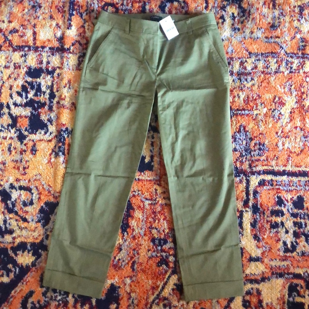 Green J Crew Low Fit dress pants Size 2
